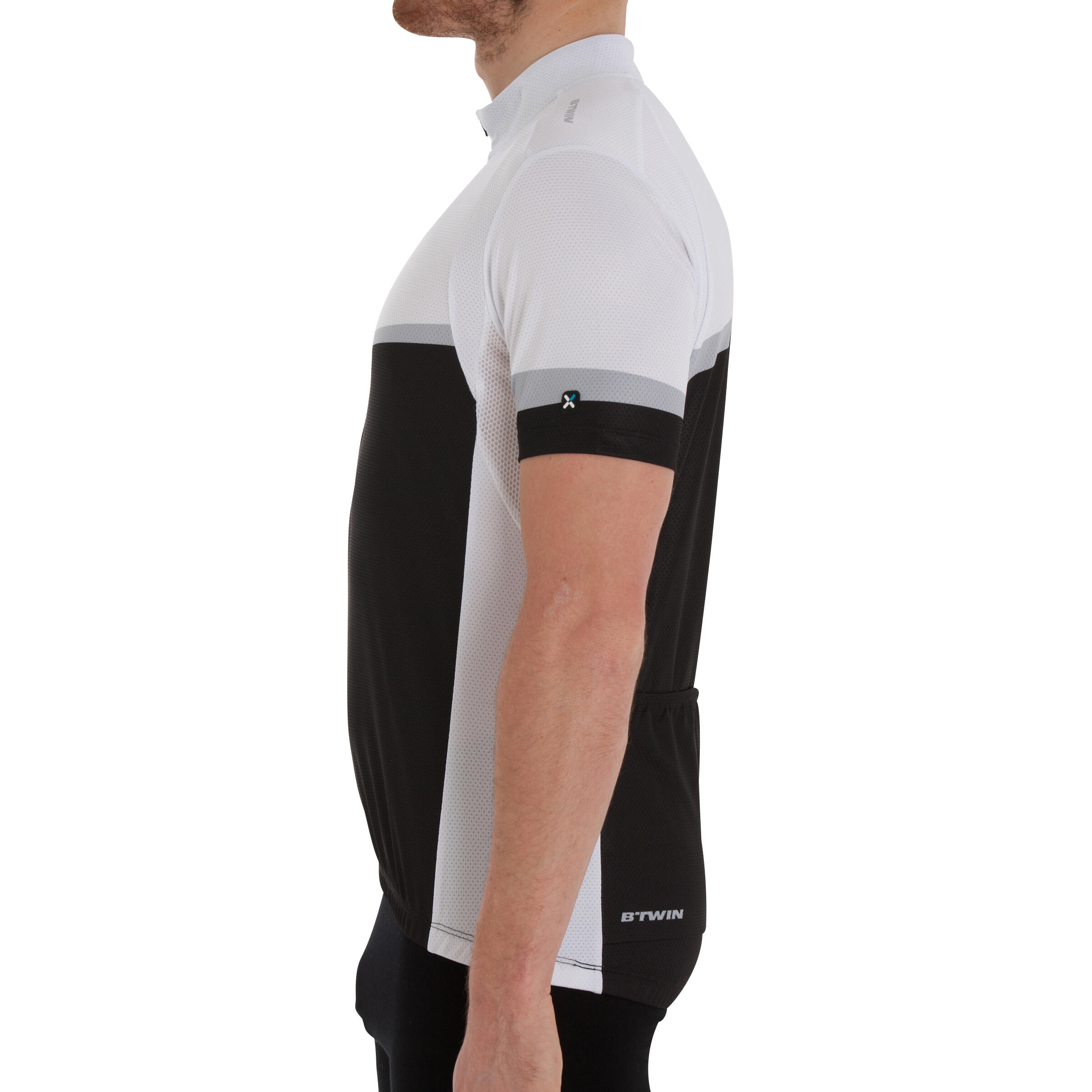 500 Short-Sleeved Cycling Jersey - Black/Grey 4/13
