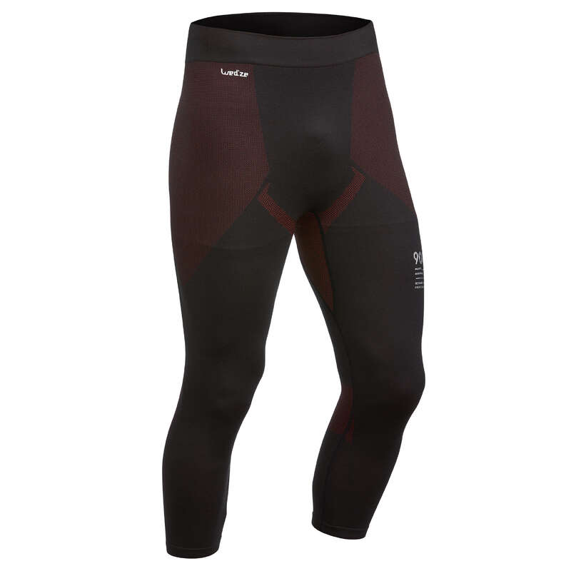 MEN SKI BASELAYER & PULL - 900 M SBL Bottoms - Black/Red WEDZE