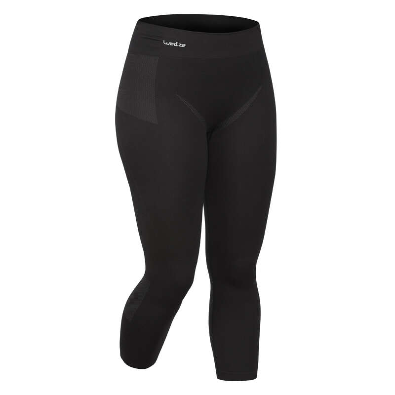 WOMEN SKI BASELAYER & PULL Skiing - 900 W Base Layer Bottom - Blk WEDZE - Ski Wear