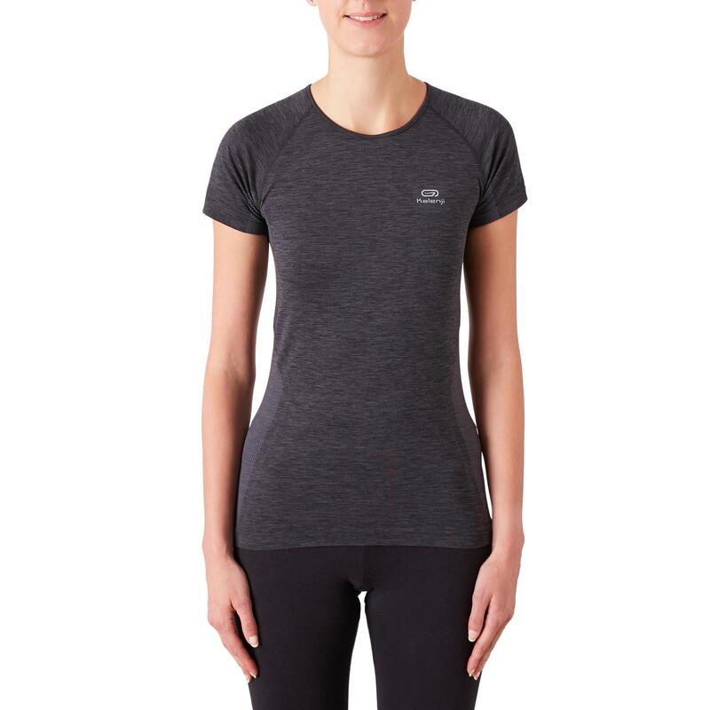 SKINCARE KIPRUN BREATHABLE WOMEN'S RUNNING T-SHIRT - BLACK