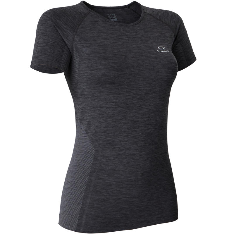 SKINCARE KIPRUN BREATHABLE WOMEN'S RUNNING T-SHIRT - BLACK