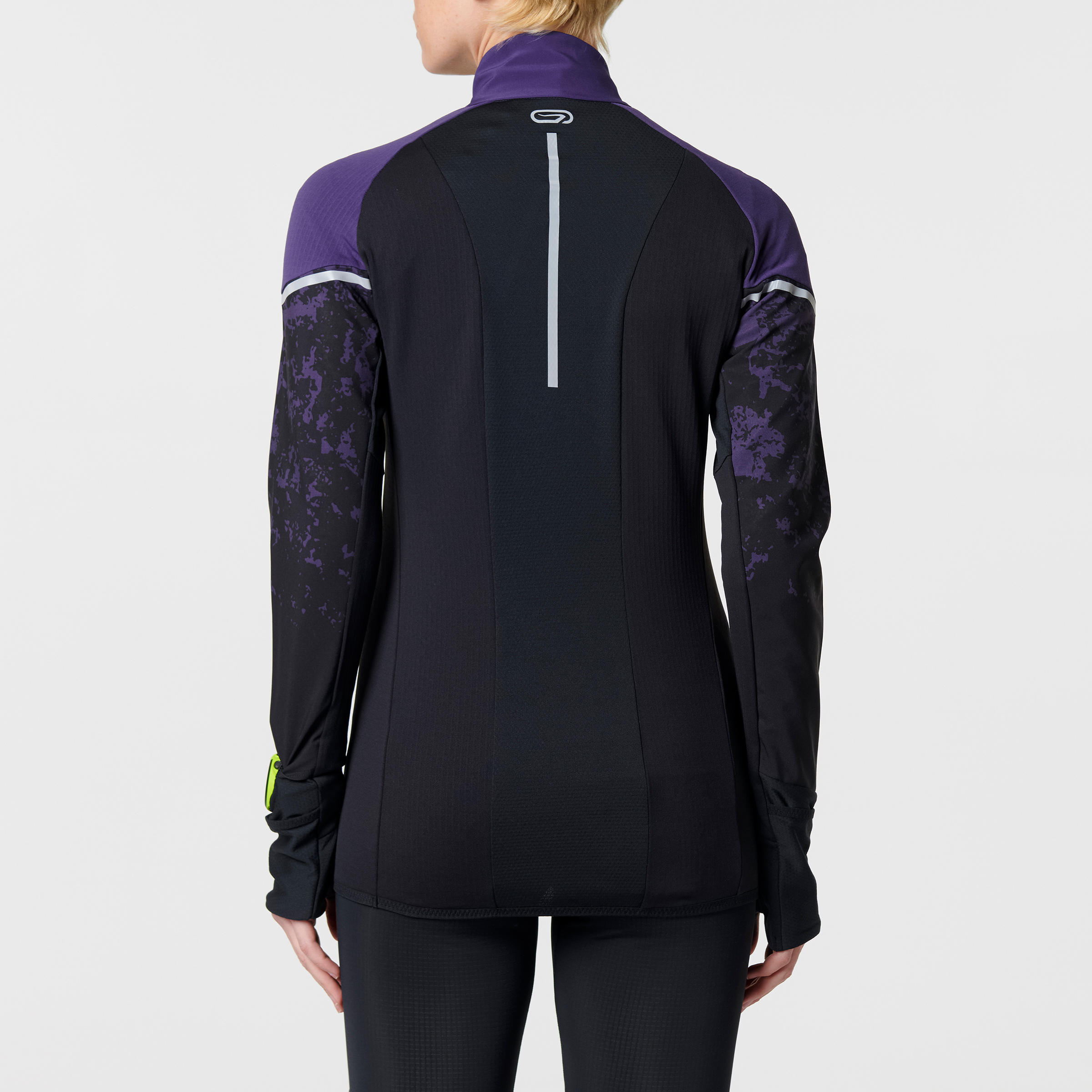 KIPRUN WARM REGUL WOMEN'S LONG-SLEEVED JERSEY BLACK VIOLET - Decathlon
