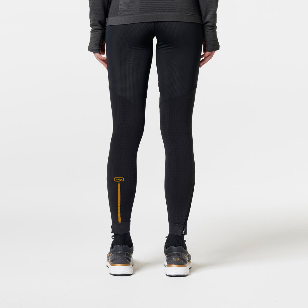 Kiprun Warm Women's Running Tights - Black Gold