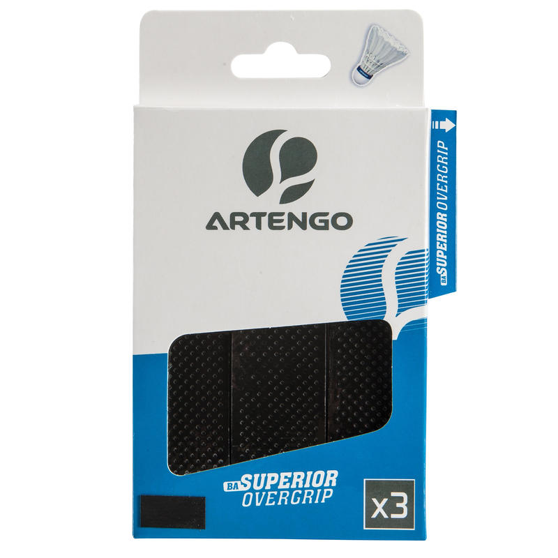 OVERGRIP DE BÁDMINTON SUPERIOR OVERGRIP NEGRO PAQUETE DE 3 OVERGRIP DE BÁDMINTON SUPERIOR OVERGRIP NEGRO PAQUETE DE 3