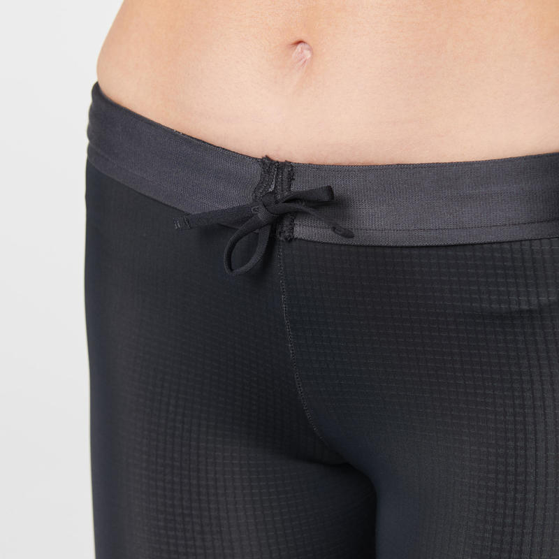 Kiprun Warm Women's Running Tights Black Gold Decathlon