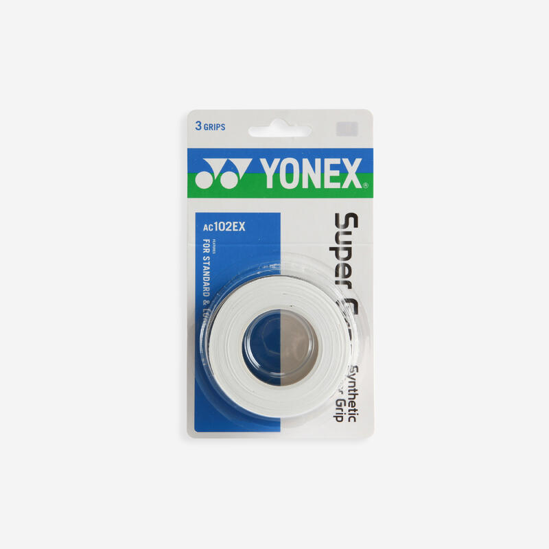 OVERGRIP DE BÁDMINTON YONEX AC102 BLANCO PACK DE 3