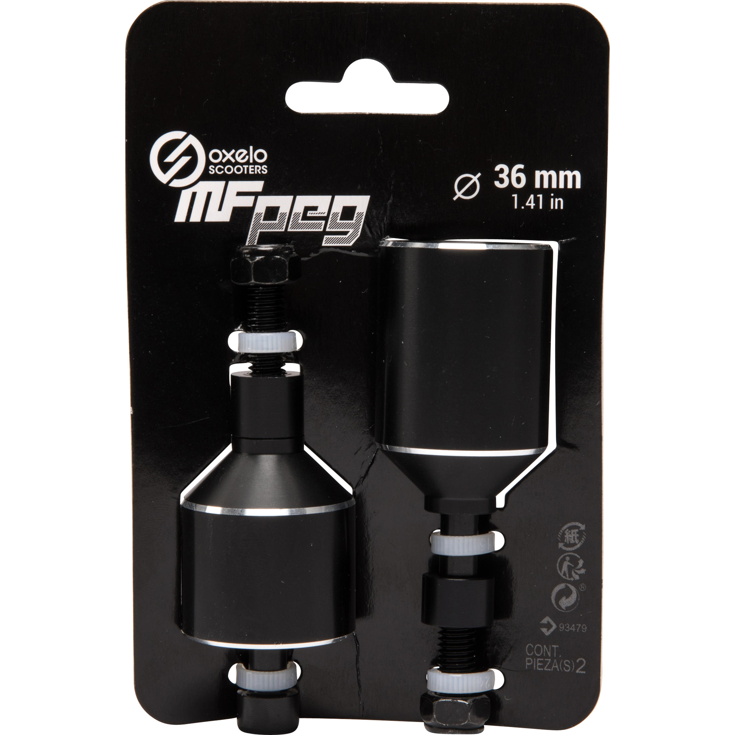 Aluminum MF Freestyle Scooter Pegs 36 mm - OXELO