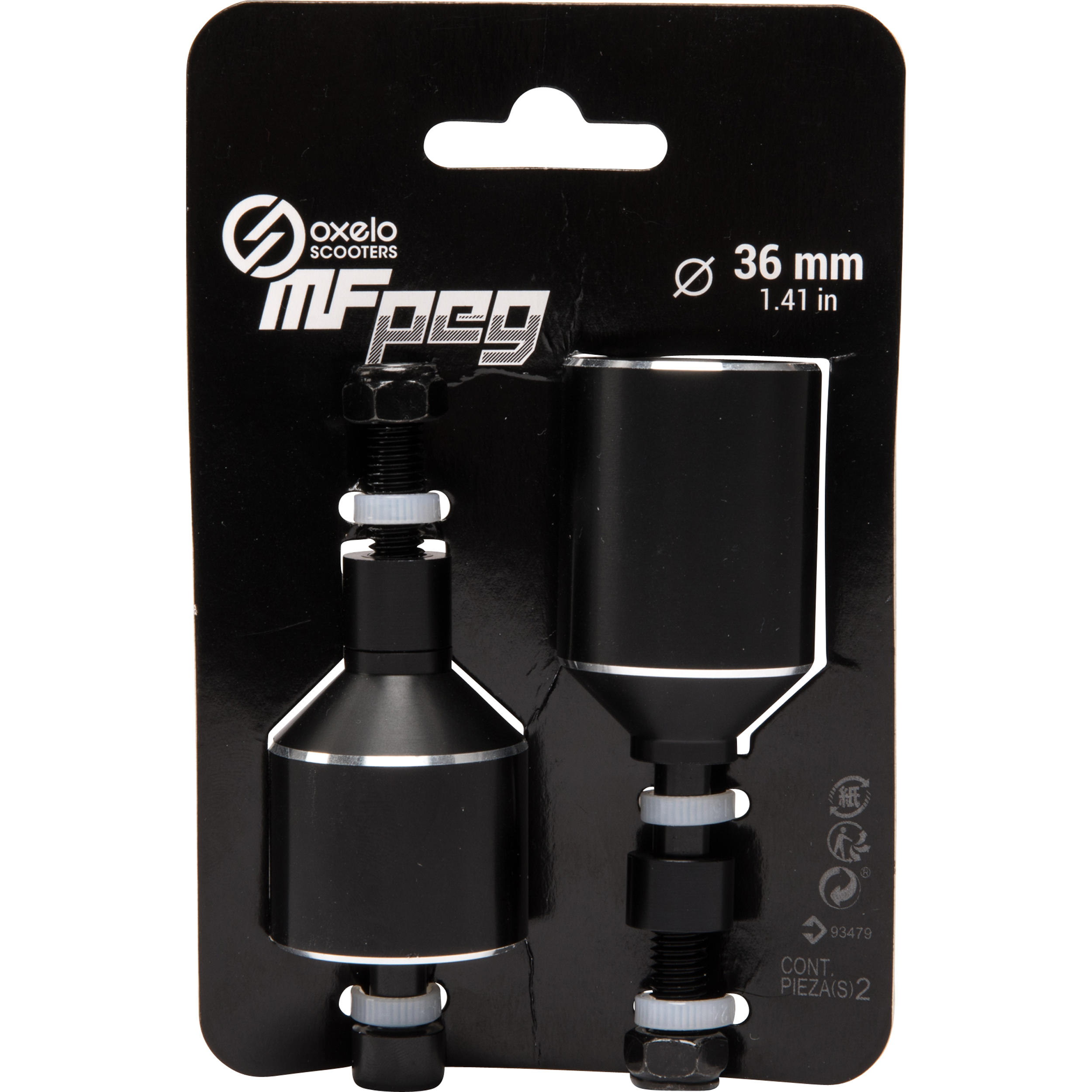 Aluminum MF Freestyle Scooter Pegs 36 mm - DECATHLON