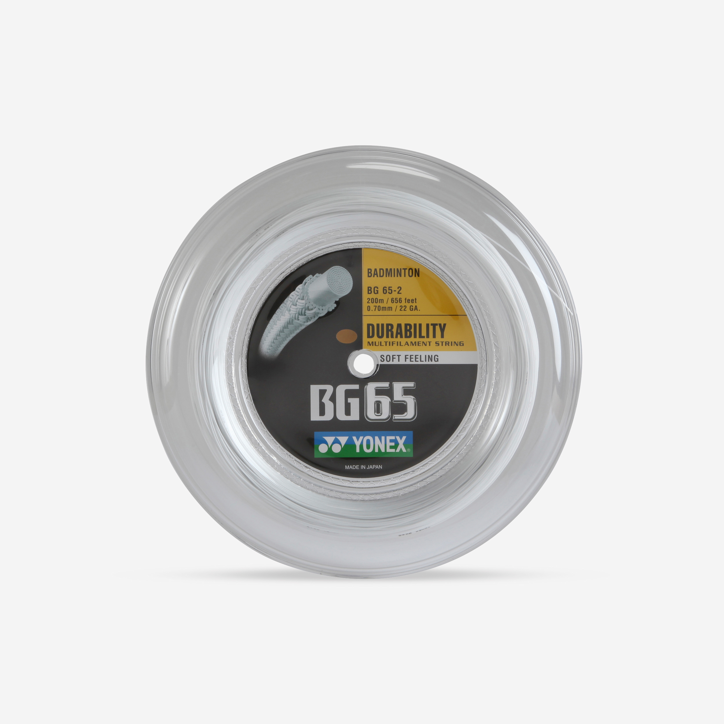 Bobine de cordage de badminton bg 65 blanc - Yonex