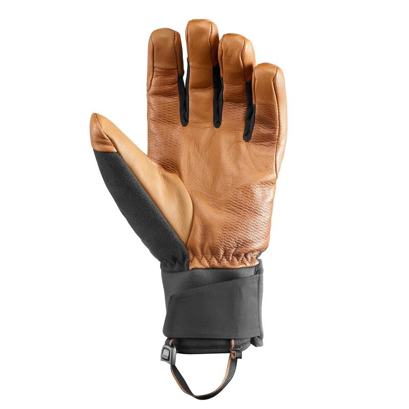 Adult Mountain Trekking Waterproof Leather Gloves TREK 900 Brown