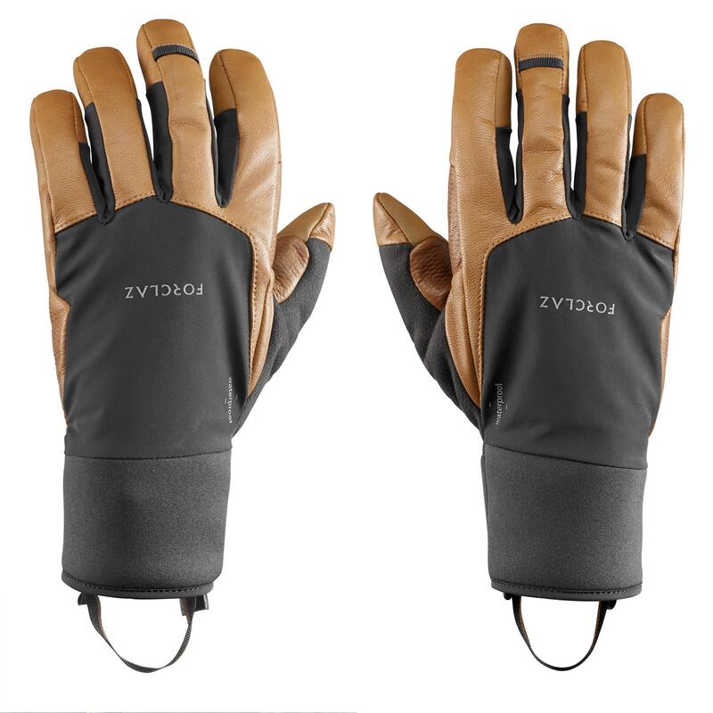 Adult Mountain Trekking Waterproof Leather Gloves TREK 900 Brown