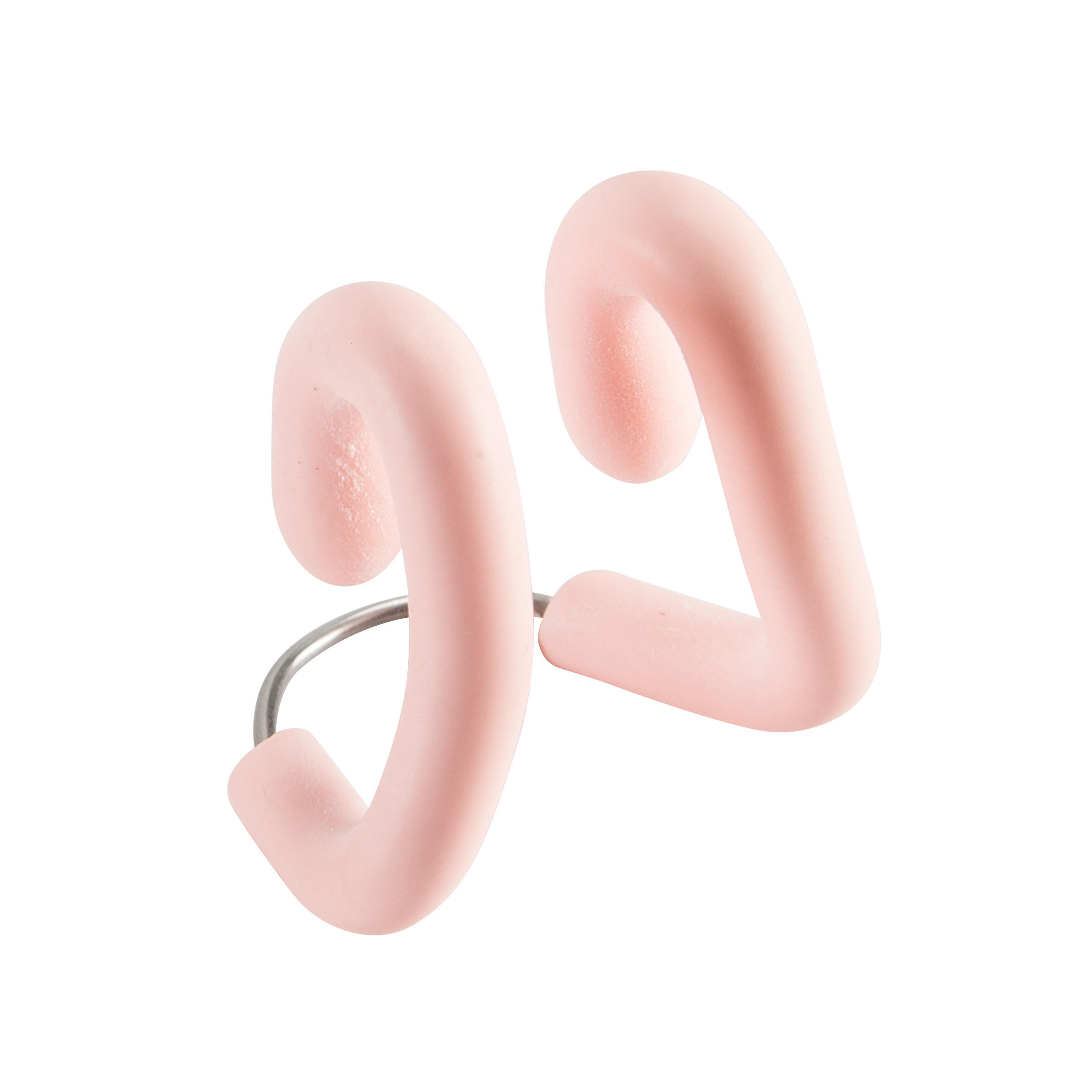 SWIMMING ADJUSTABLE STAINLESS STEEL-LATEX NOSE CLIP - PASTEL PINK 2/4