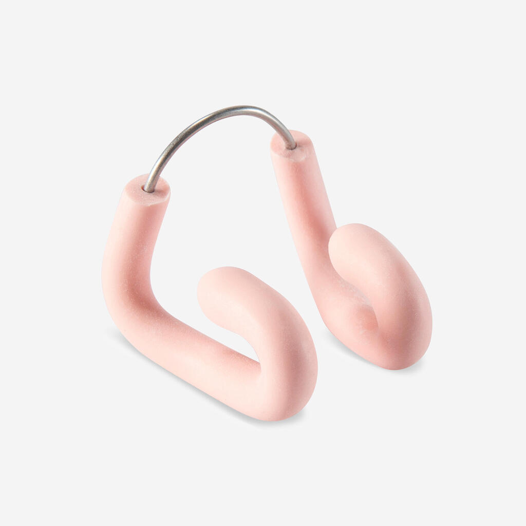 SWIMMING ADJUSTABLE STAINLESS STEEL-LATEX NOSE CLIP - PASTEL PINK