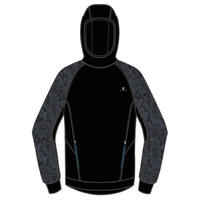 Warm Breathable Synthetic Sweatshirt S500 - Black and Grey Print