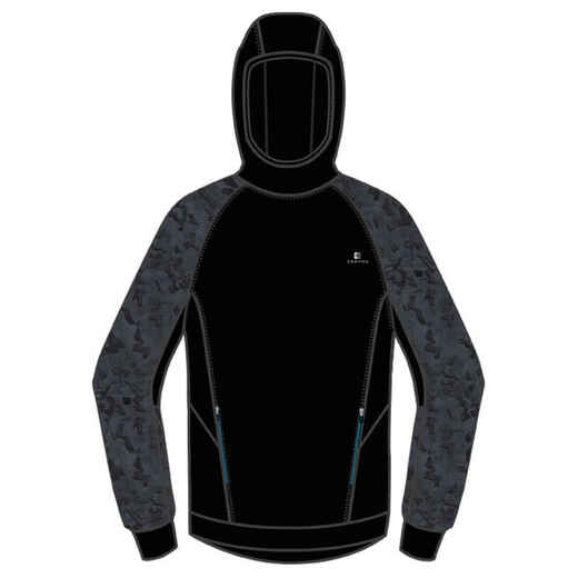 
      Warm Breathable Synthetic Sweatshirt S500 - Black and Grey Print
  