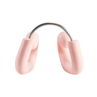 PINCE NEZ DE NATATION INOX-LATEX RÉGLABLE ROSE PASTEL