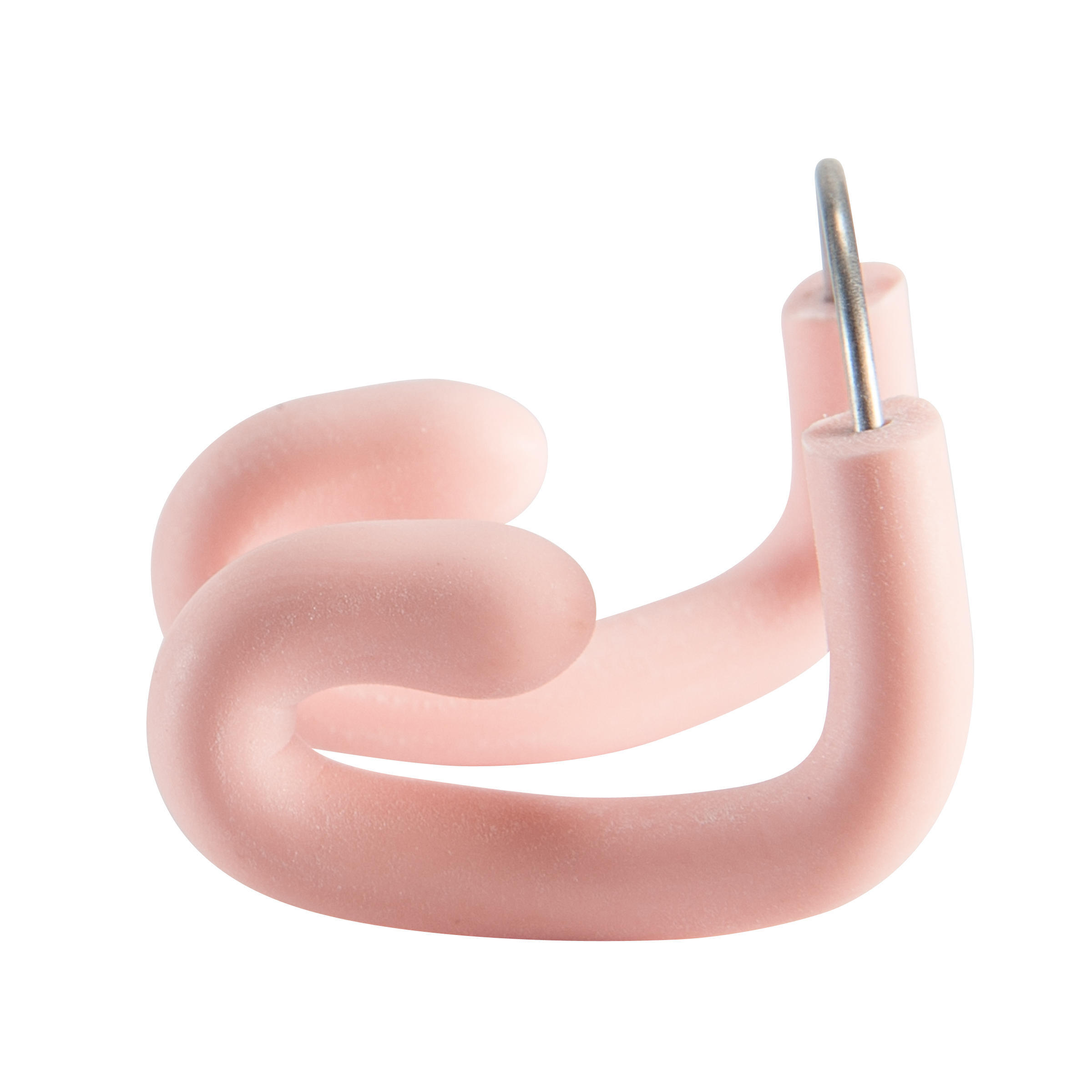 SWIMMING ADJUSTABLE STAINLESS STEEL-LATEX NOSE CLIP - PASTEL PINK 4/4