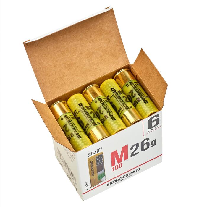 Cartouche Calibre 20 Terre Et Eau Calibre 20 CARTOUCHE M100 CALIBRE 20/67 26G PLOMB N°6 X25 Solognac
