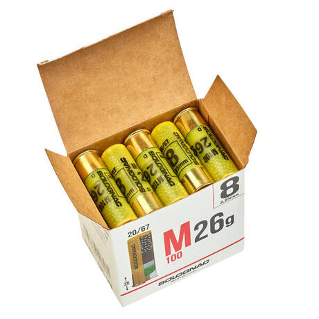 CARTOUCHE M100 CALIBRE 20/67 26G PLOMB N°8 X25 | Solognac