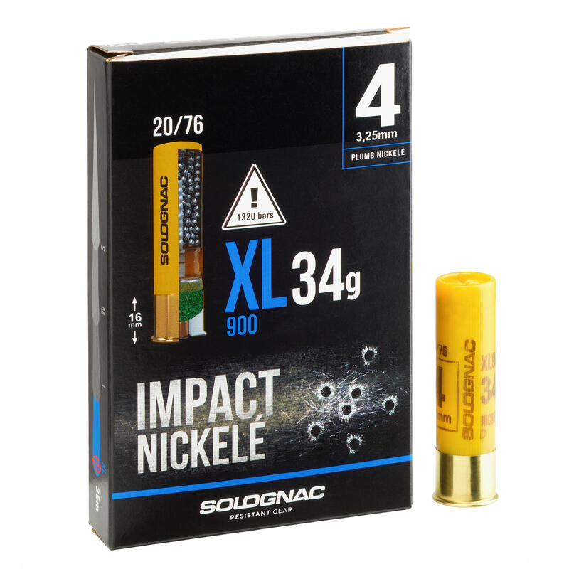 CARTOUCHE XL900 34g NI CALIBRE 20/76 PLOMB N°4 X10