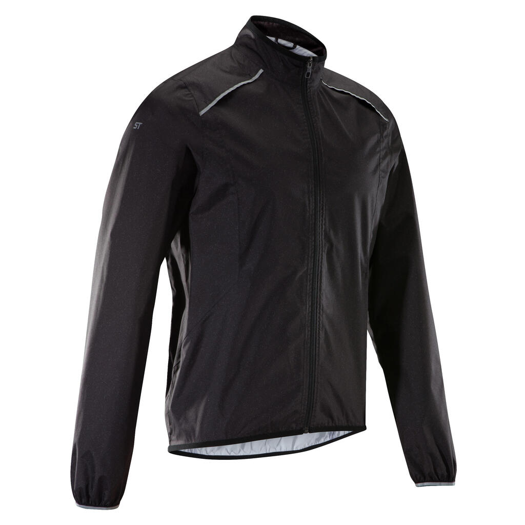 Fahrrad Regenjacke MTB ST 500 Herren schwarz