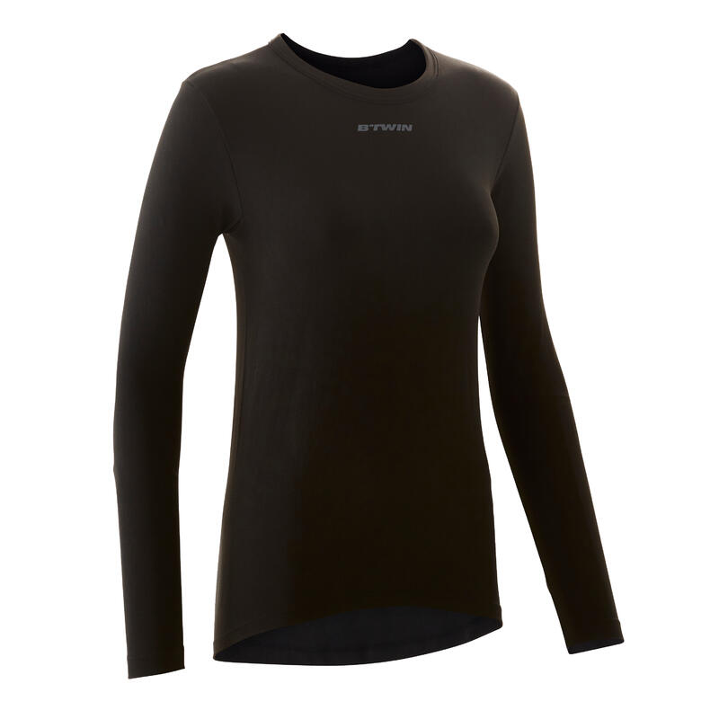 Camiseta térmica de manga larga mujer Triban 100 negro | Decathlon