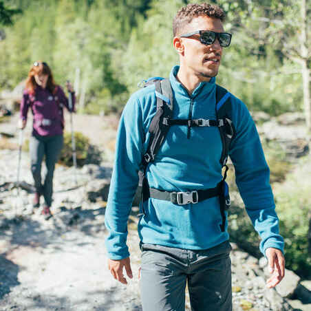 Men’s Mountain walking fleece MH100 - Turquoise