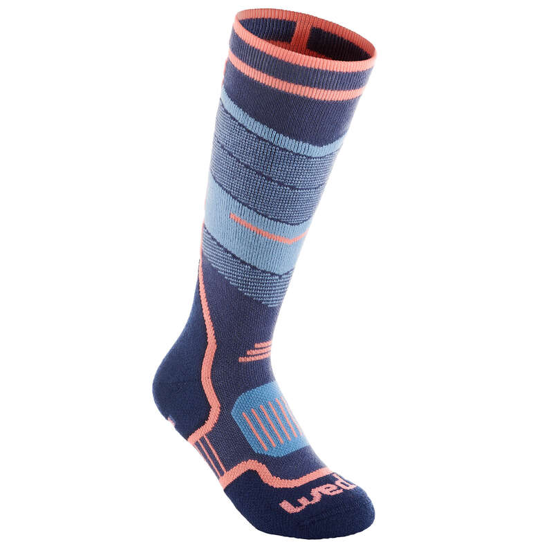 JUNIOR SKI AND SNOWBOARD SOCKS Ski Wear - 300 Children's - Blue Pink WEDZE - Ski Wear