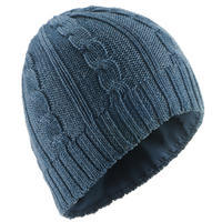 Adult Ski Cable Knit Wool Hat - Navy