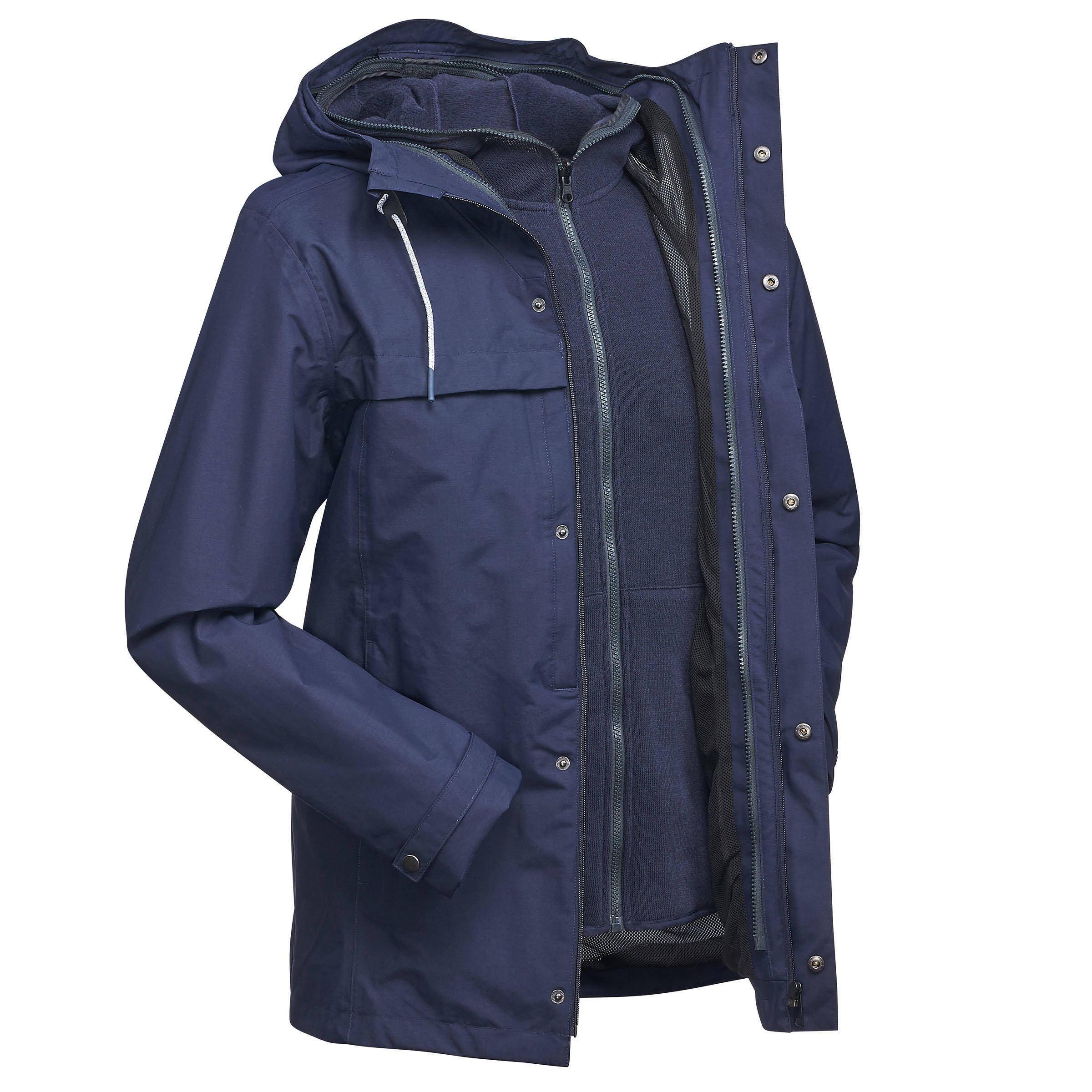 Men's Travel Trekking 3in1 Jacket TRAVEL 100 - Blue -  1