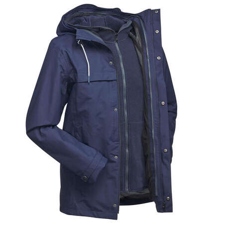 Veste 3en1 trekking voyage TRAVEL 100 homme bleu