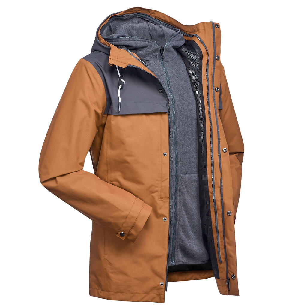 3-in-1 Winterjacke Travel 100 wasserdicht Komfort bis 0 °C Herren ocker