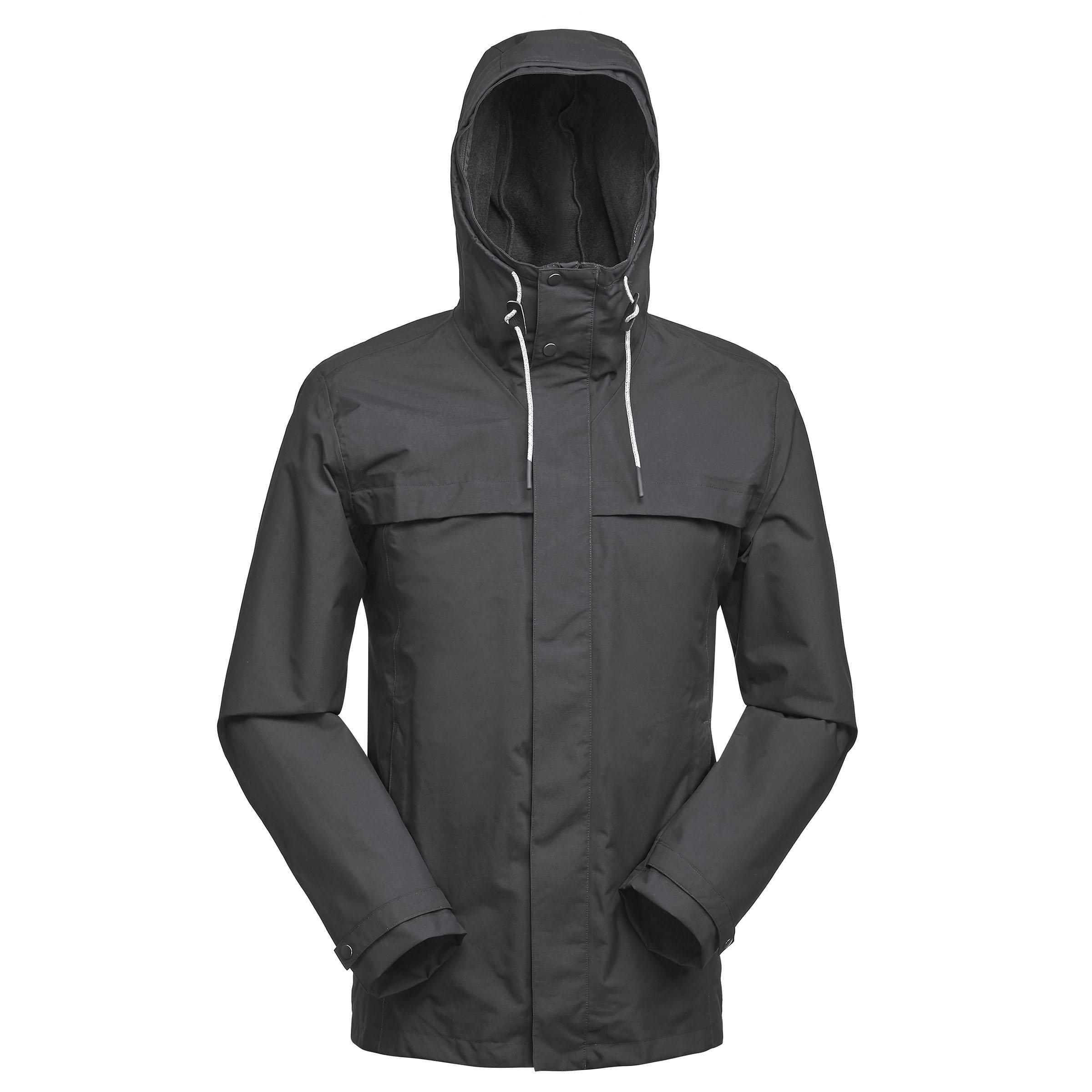 Veste 3en1 trekking voyage TRAVEL 100 homme gris Decathlon