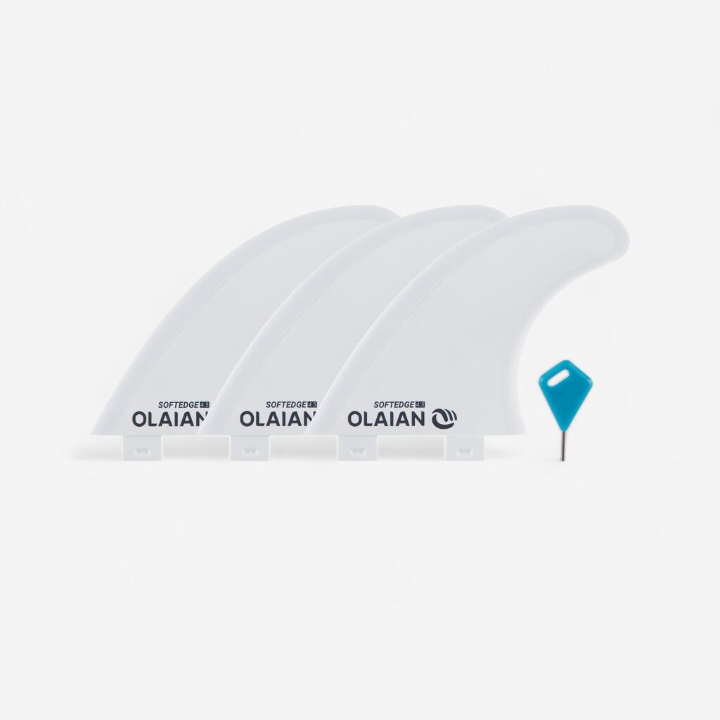 3 ailerons 500 bords softs 4"5 X3 Blanc  nouvelle matière