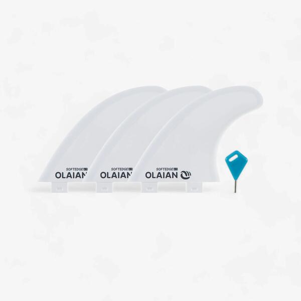 Set of three white surfboard fins