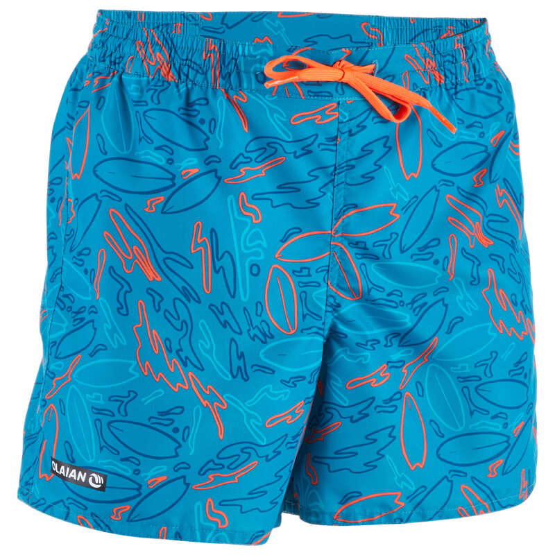 BOY'S BOARDSHORTS Swimwear and Beachwear - BBS 100 Kids' Board Turquoise OLAIAN - Swimwear and Beachwear