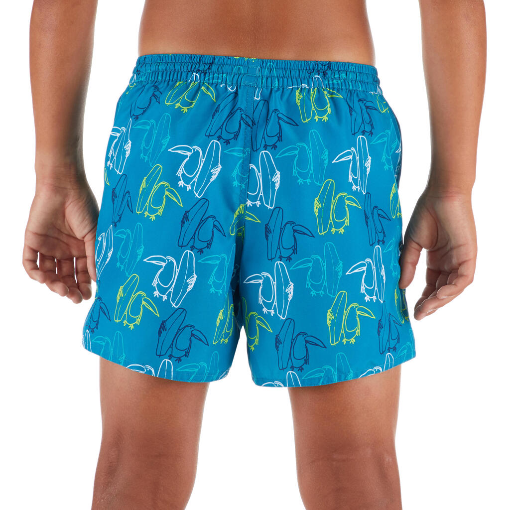 100 Kids' Short Surfing Boardshorts - Toukan Turquoise