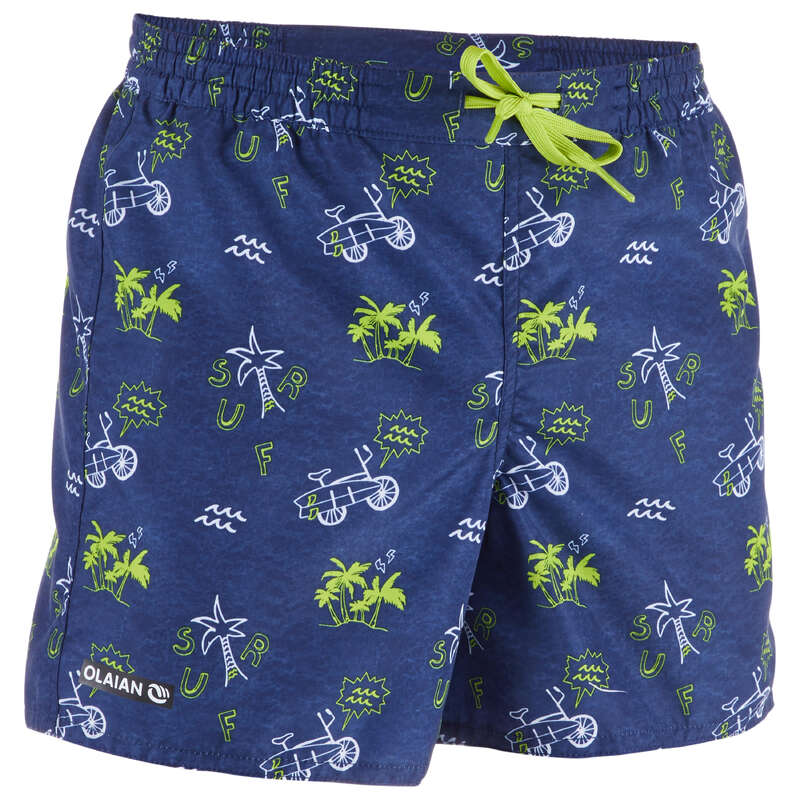 BOY'S BOARDSHORTS Clothing - BBS 100 Kids' - Palmitos Blue OLAIAN - Swimwear and Beachwear