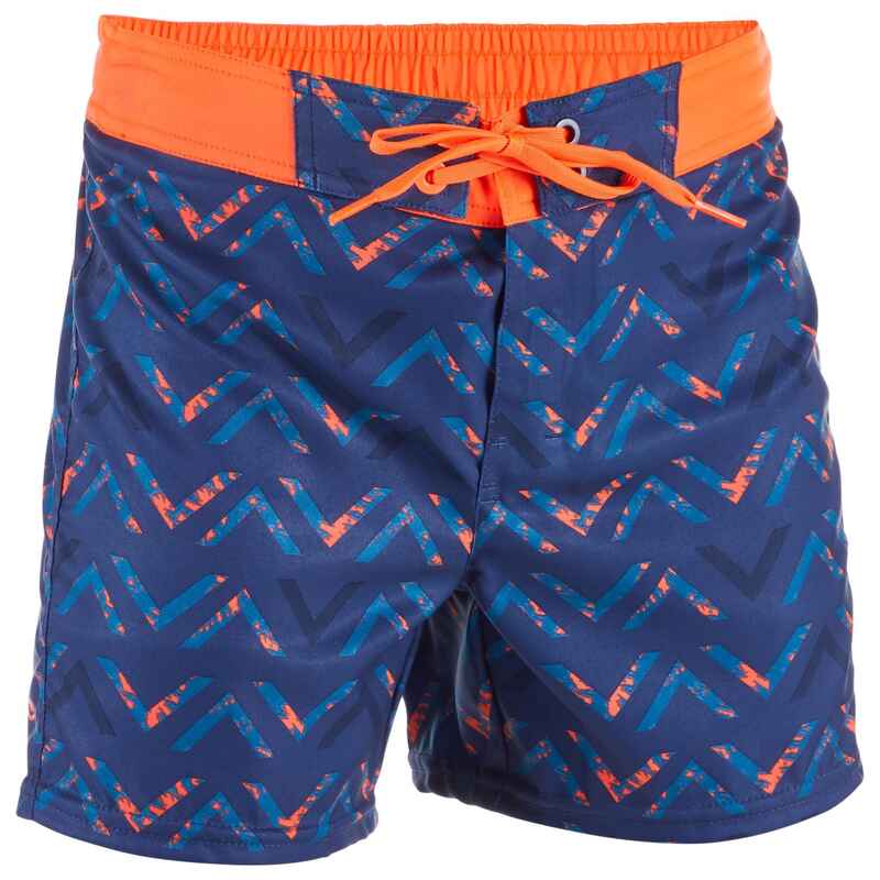 500 Kids' Short Surfing Boardshorts - Chibou Red