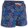 100 Kids' Short Surfing Boardshorts - Toukan Blue