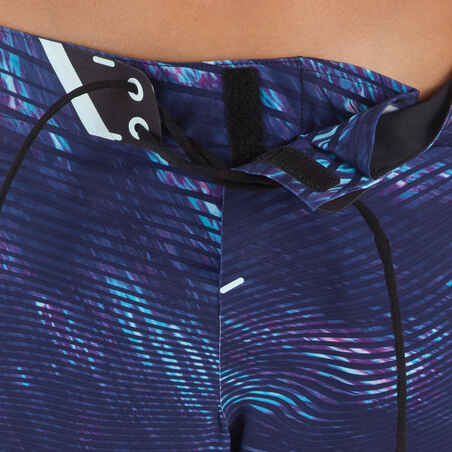 900 Tween Long Surfing Boardshorts - Obscurwave Blue