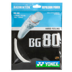 CORDAGE DE BADMINTON BG 80 BLANC