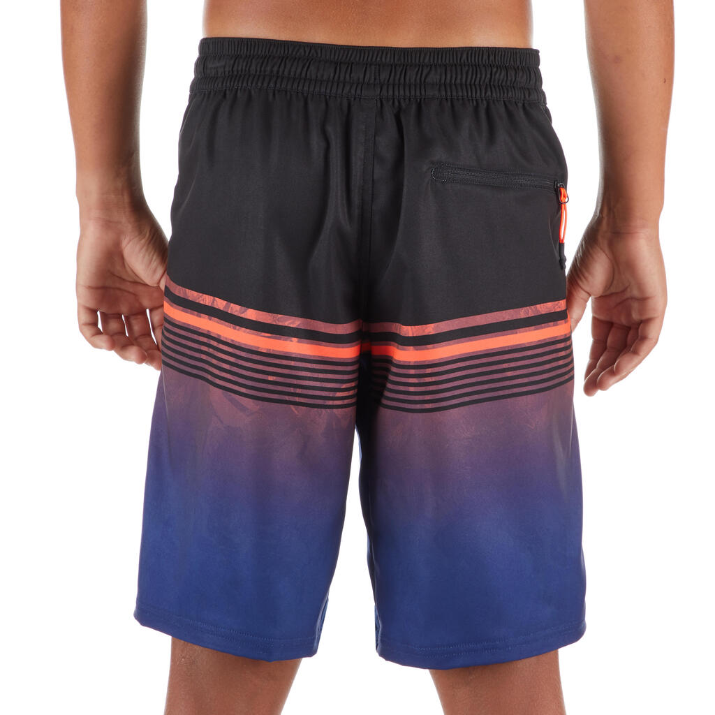 Lange Boardshorts Surfen 500 Tween Light Kinder rot