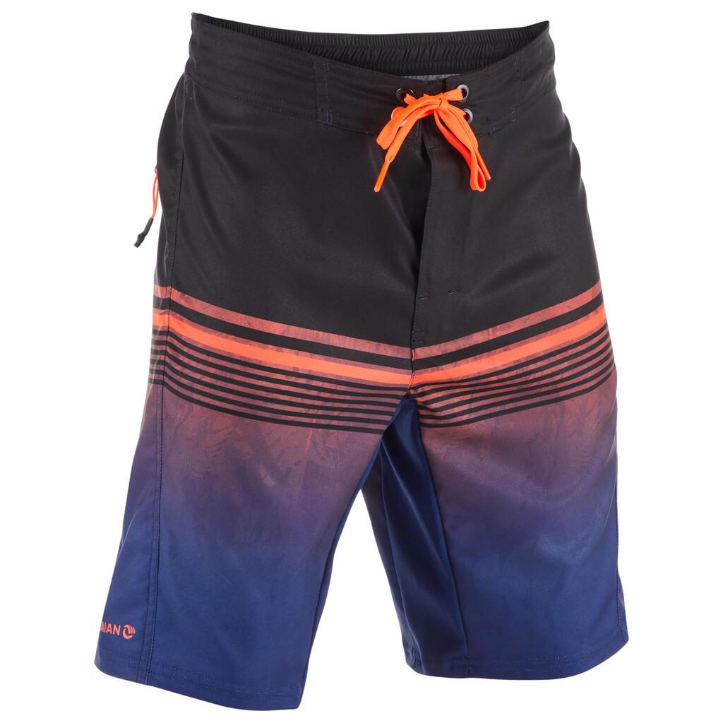 Lange Boardshorts Surfen 500 Tween Light Kinder rot
