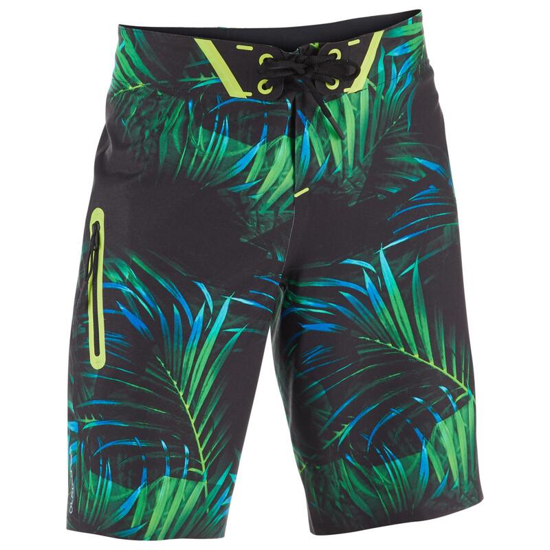 Surf Boardshort long 900 Tween Neon Palme Green