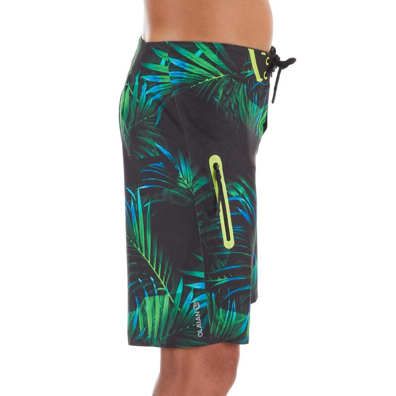 Surf Boardshort long 900 Tween Neon Palme Green