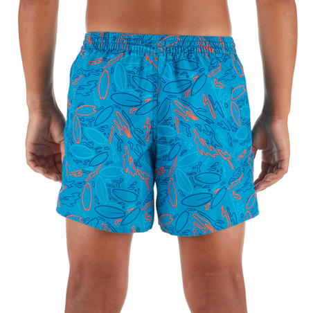 Surf Boardshort court 100 Kid Turquoise