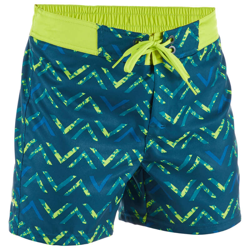 BOY'S BOARDSHORTS Swimwear and Beachwear - BBS 500SE Kids' - Chibou Green OLAIAN - Swimwear and Beachwear