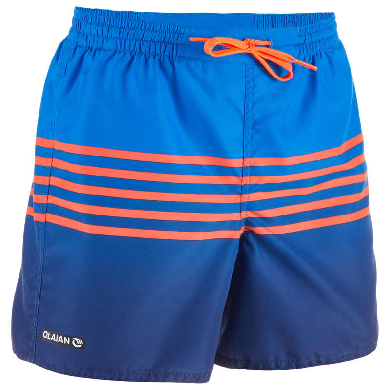BOY'S BOARDSHORTS Swimwear and Beachwear - BBS 100 Kids' - Stripy Red OLAIAN - Swimwear and Beachwear