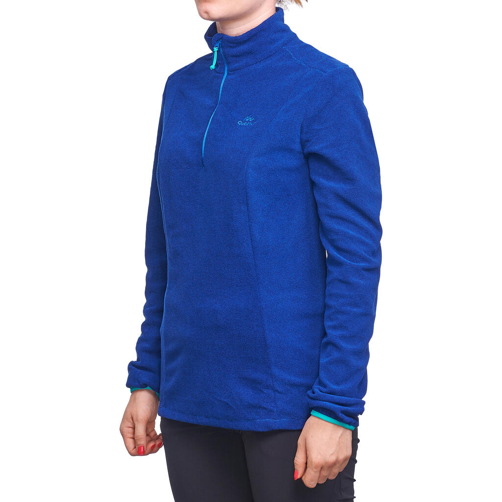 MH100 Women's Mountain Hiking Fleece - Turquoise Stripe